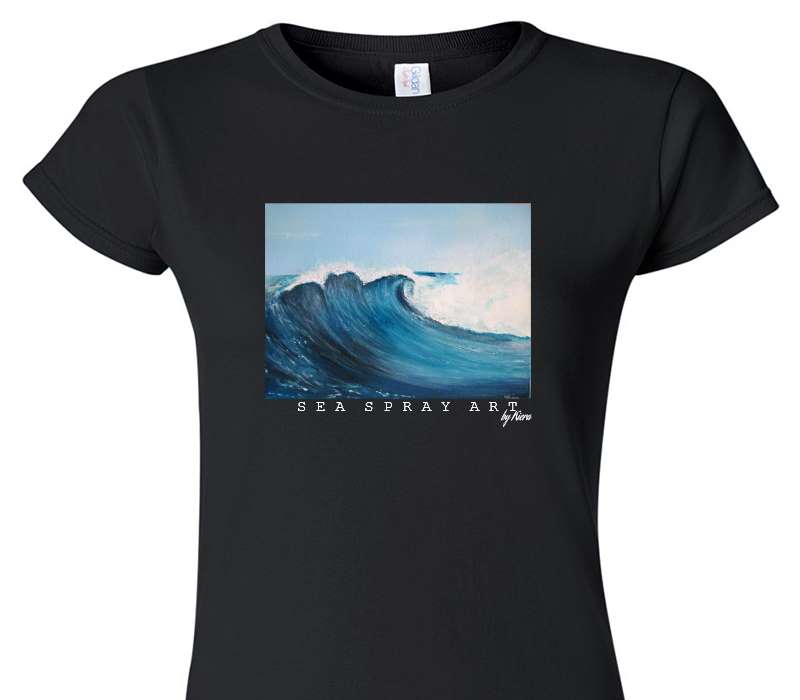 Custom Womens Soft Style 100% Cotton Black T-Shirt