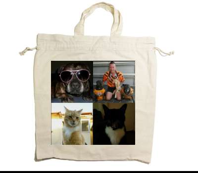 Custom Drawstring Tote Bag Cotton Calico