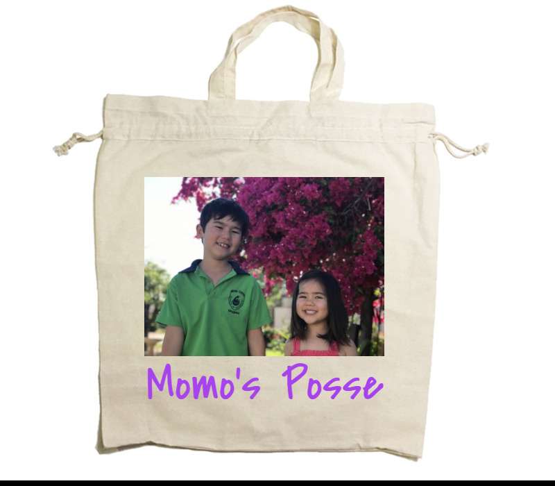 Custom Drawstring Tote Bag Cotton Calico