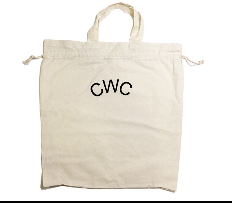 Custom Drawstring Tote Bag Cotton Calico