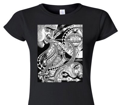 Custom Womens Soft Style 100% Cotton Black T-Shirt