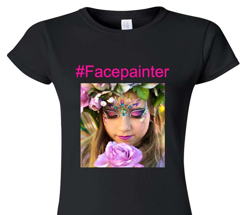 Custom Womens Soft Style 100% Cotton Black T-Shirt
