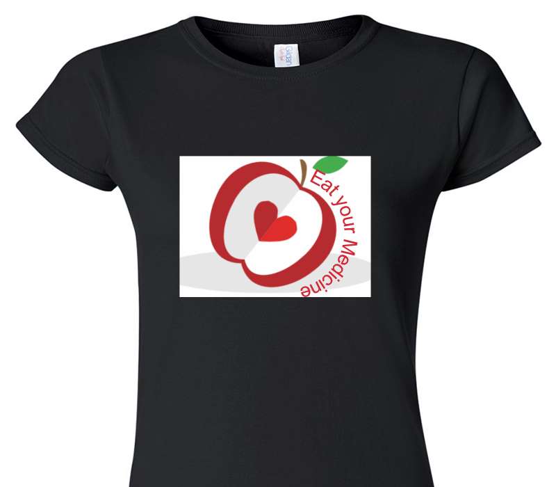 Custom Womens Soft Style 100% Cotton Black T-Shirt