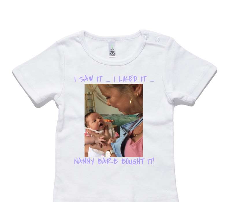 Custom AS Colour White Baby T-Shirt