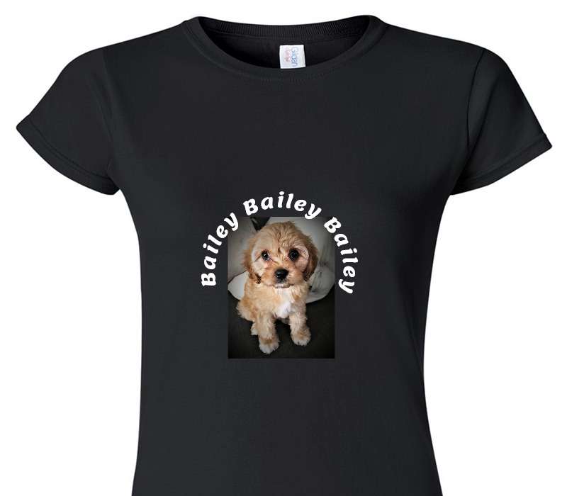 Custom Womens Soft Style 100% Cotton Black T-Shirt