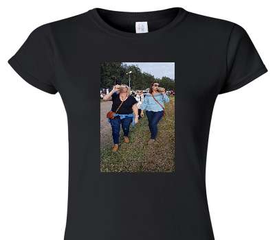 Custom Womens Soft Style 100% Cotton Black T-Shirt
