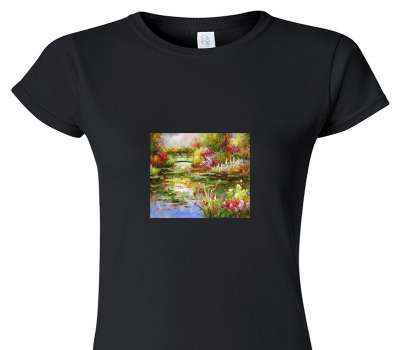 Custom Womens Soft Style 100% Cotton Black T-Shirt