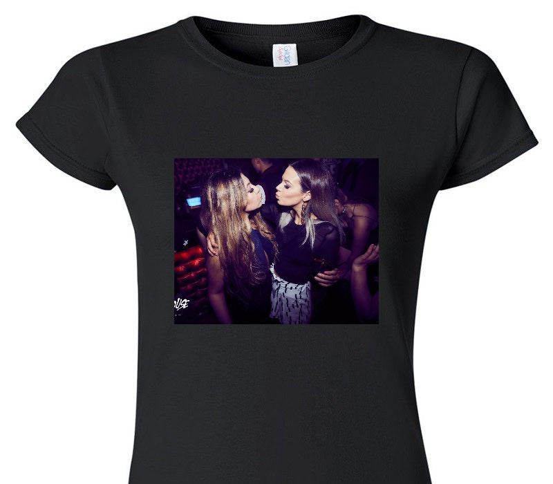 Custom Womens Soft Style 100% Cotton Black T-Shirt