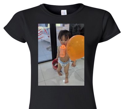Custom Womens Soft Style 100% Cotton Black T-Shirt