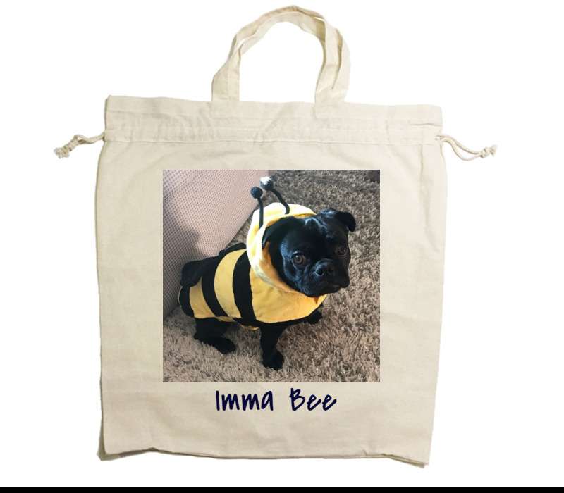 Custom Drawstring Tote Bag Cotton Calico