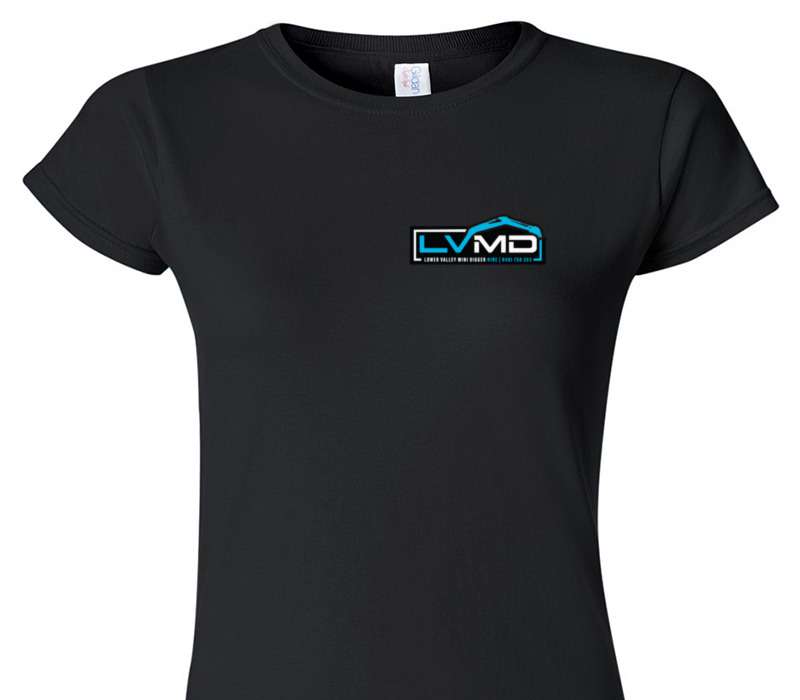 Custom Womens Soft Style 100% Cotton Black T-Shirt