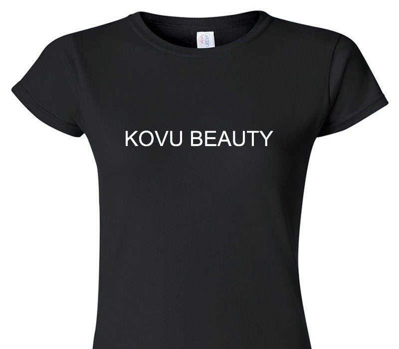 Custom Womens Soft Style 100% Cotton Black T-Shirt