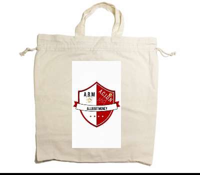 Custom Drawstring Tote Bag Cotton Calico