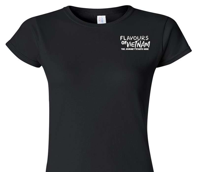 Custom Womens Soft Style 100% Cotton Black T-Shirt