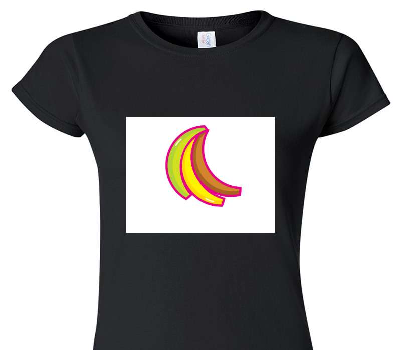 Custom Womens Soft Style 100% Cotton Black T-Shirt