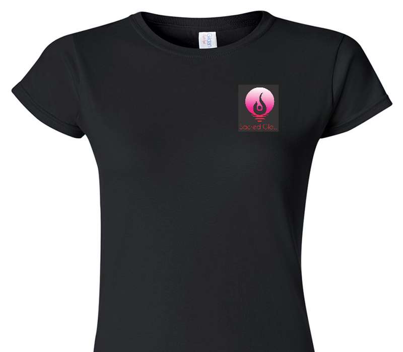Custom Womens Soft Style 100% Cotton Black T-Shirt
