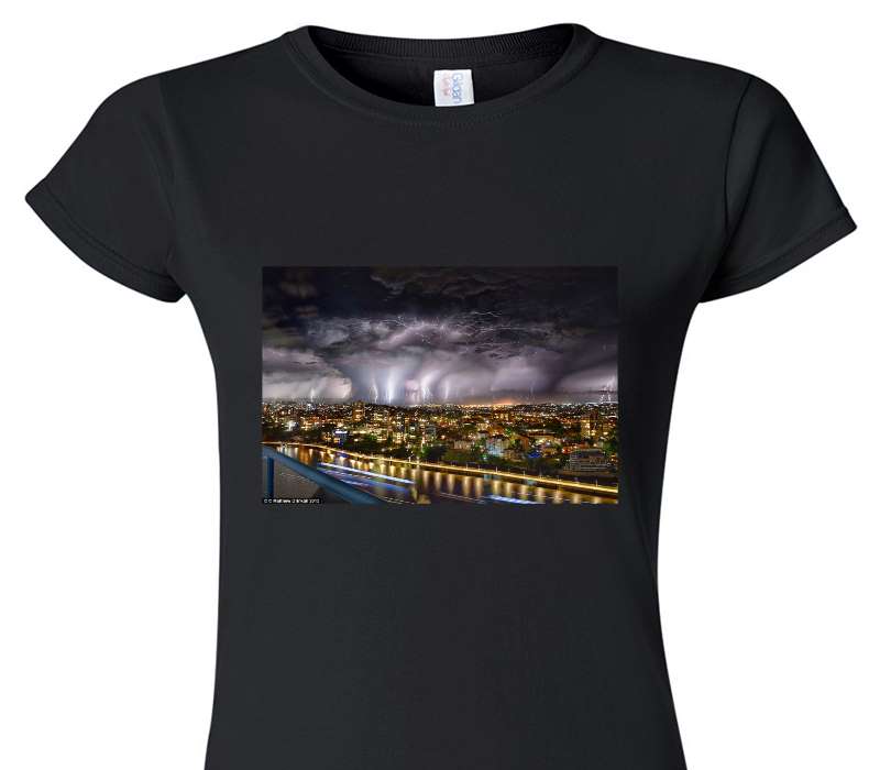 Custom Womens Soft Style 100% Cotton Black T-Shirt