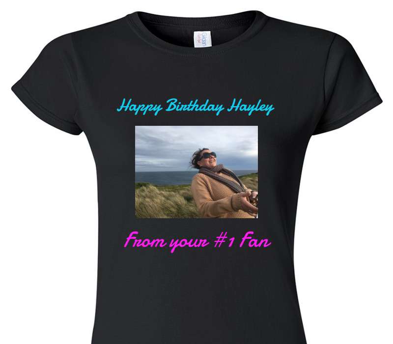 Custom Womens Soft Style 100% Cotton Black T-Shirt