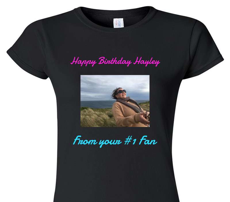 Custom Womens Soft Style 100% Cotton Black T-Shirt