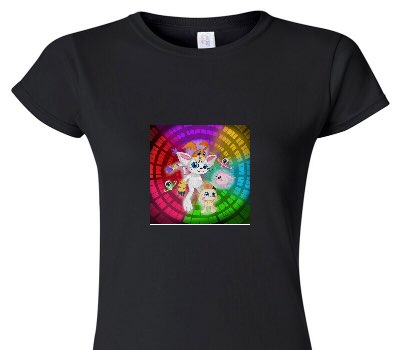 Custom Womens Soft Style 100% Cotton Black T-Shirt