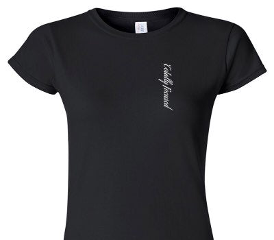 Custom Womens Soft Style 100% Cotton Black T-Shirt