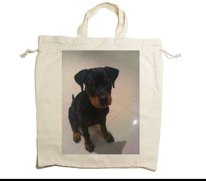Custom Drawstring Tote Bag Cotton Calico