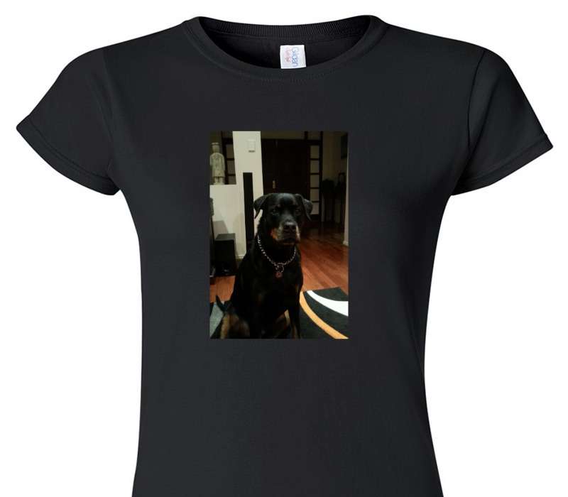 Custom Womens Soft Style 100% Cotton Black T-Shirt
