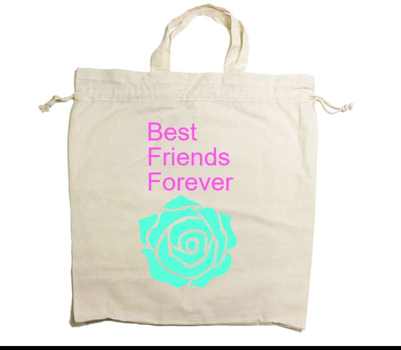 Custom Drawstring Tote Bag Cotton Calico