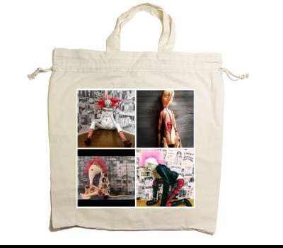 Custom Drawstring Tote Bag Cotton Calico