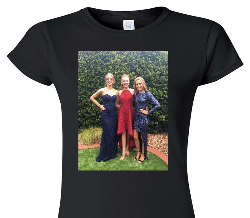 Custom Womens Soft Style 100% Cotton Black T-Shirt