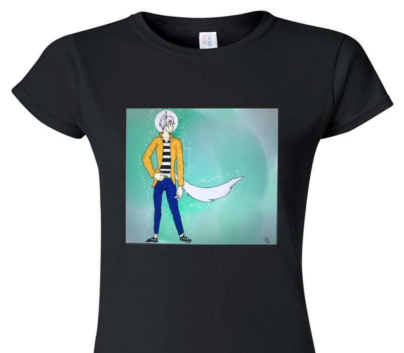 Custom Womens Soft Style 100% Cotton Black T-Shirt