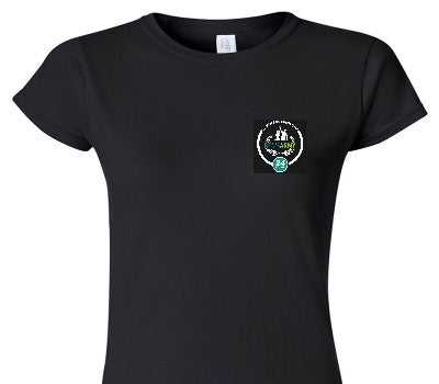 Custom Womens Soft Style 100% Cotton Black T-Shirt