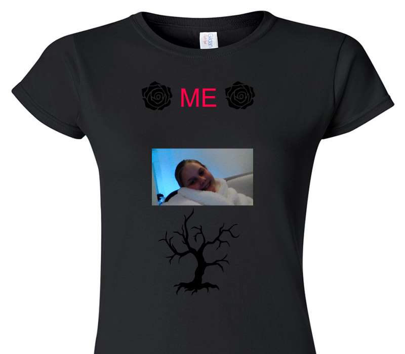 Custom Womens Soft Style 100% Cotton Black T-Shirt