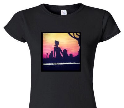 Custom Womens Soft Style 100% Cotton Black T-Shirt