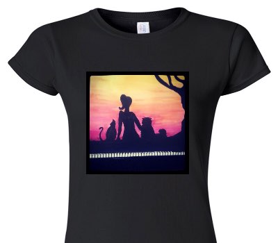Custom Womens Soft Style 100% Cotton Black T-Shirt