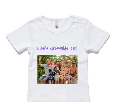 Custom AS Colour White Baby T-Shirt
