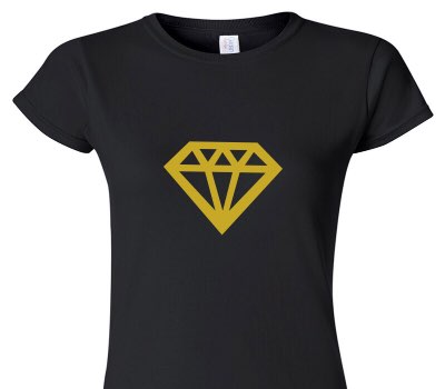 Custom Womens Soft Style 100% Cotton Black T-Shirt