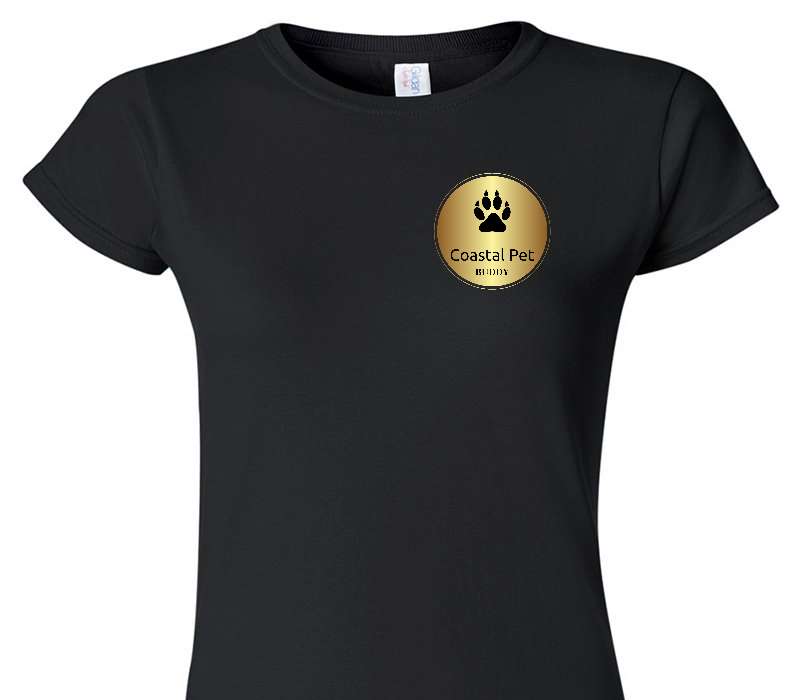 Custom Womens Soft Style 100% Cotton Black T-Shirt