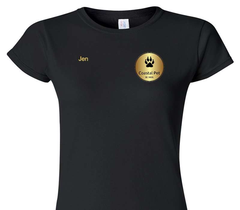 Custom Womens Soft Style 100% Cotton Black T-Shirt