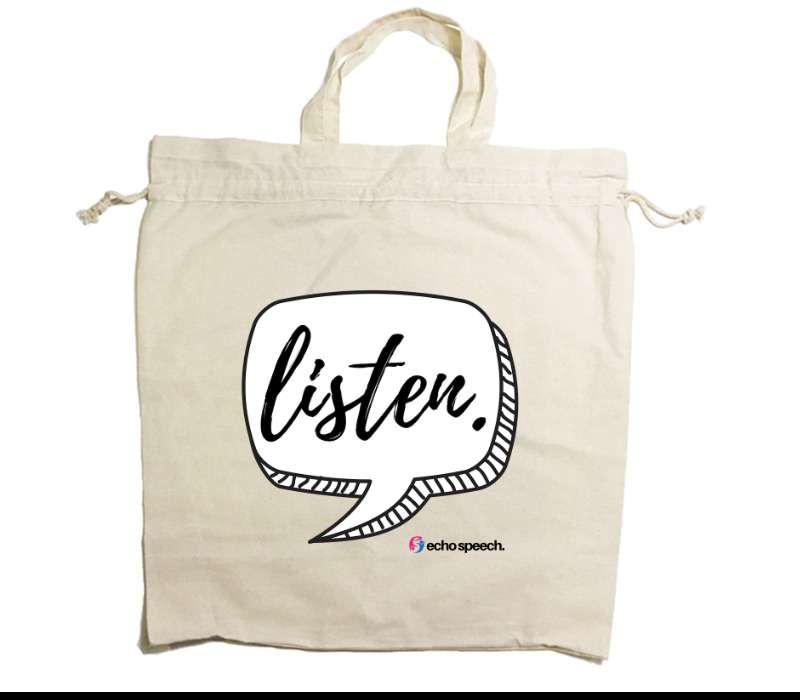 Custom Drawstring Tote Bag Cotton Calico