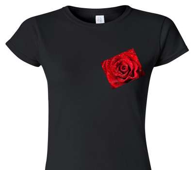 Custom Womens Soft Style 100% Cotton Black T-Shirt