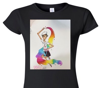 Custom Womens Soft Style 100% Cotton Black T-Shirt