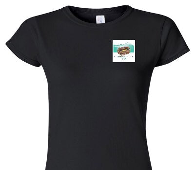 Custom Womens Soft Style 100% Cotton Black T-Shirt