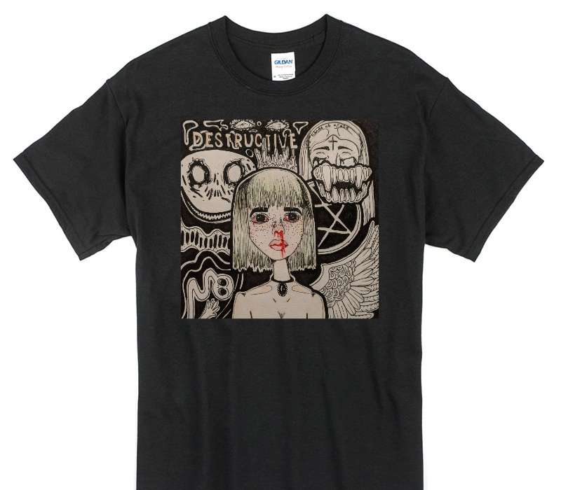Custom Gildan 100% Cotton Black T-Shirt
