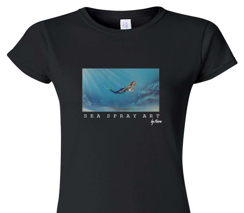 Custom Womens Soft Style 100% Cotton Black T-Shirt