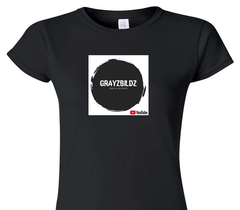 Custom Womens Soft Style 100% Cotton Black T-Shirt