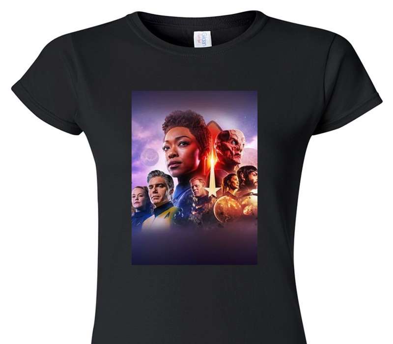 Custom Womens Soft Style 100% Cotton Black T-Shirt