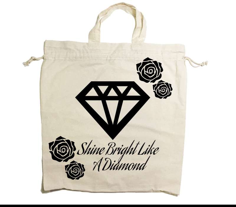 Custom Drawstring Tote Bag Cotton Calico