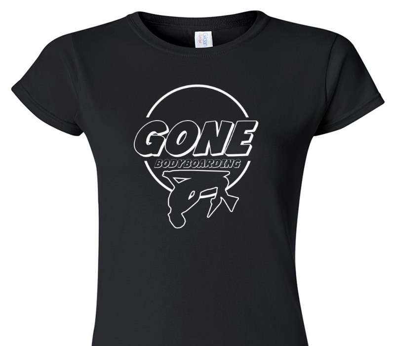 Custom Womens Soft Style 100% Cotton Black T-Shirt
