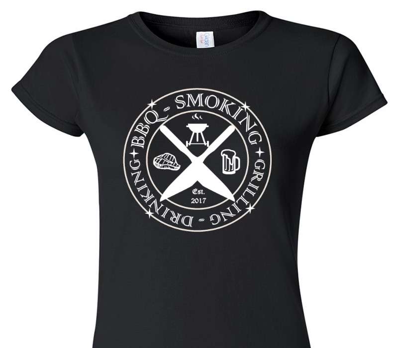 Custom Womens Soft Style 100% Cotton Black T-Shirt